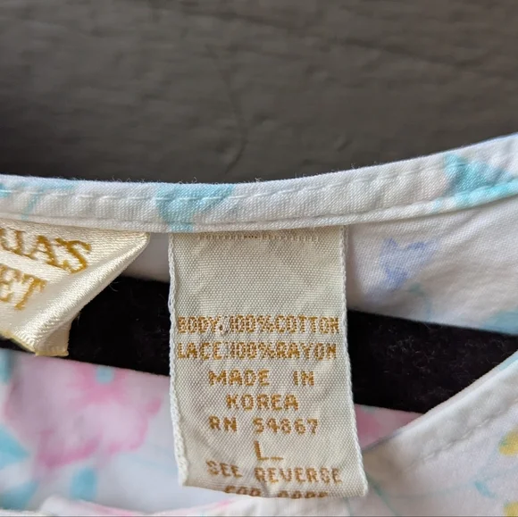 VTG Victoria's Secret Gold Label Long Sleeve Floral Lace Nightgown Size Large - Picture 4 of 9